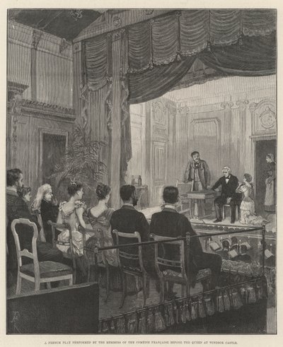 A French Play Performed by the Members of the Comedie Francaise Before the Queen at Windsor Castle by Amedee Forestier